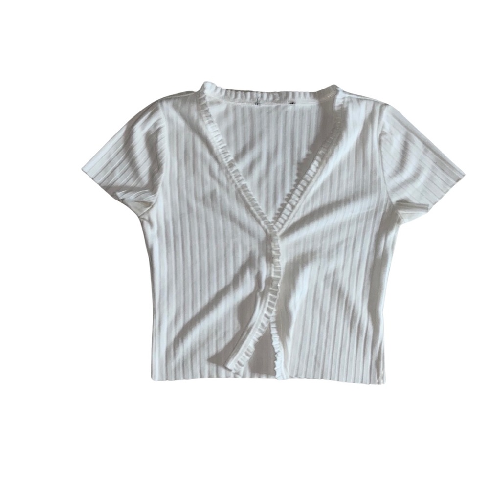 White Frilly Dainty Crop Top